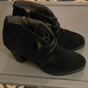 Sperry suede booties with side zippers